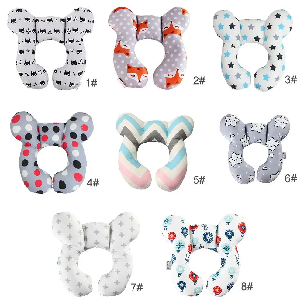 Almohada de apoyo para cabeza y cuello en forma de U para bebés, ideal para viajes.
