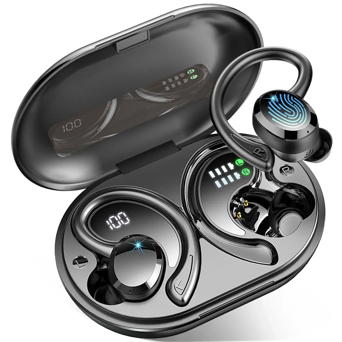 Auriculares inalámbricos unisex: batería de larga duración y ajuste seguro.