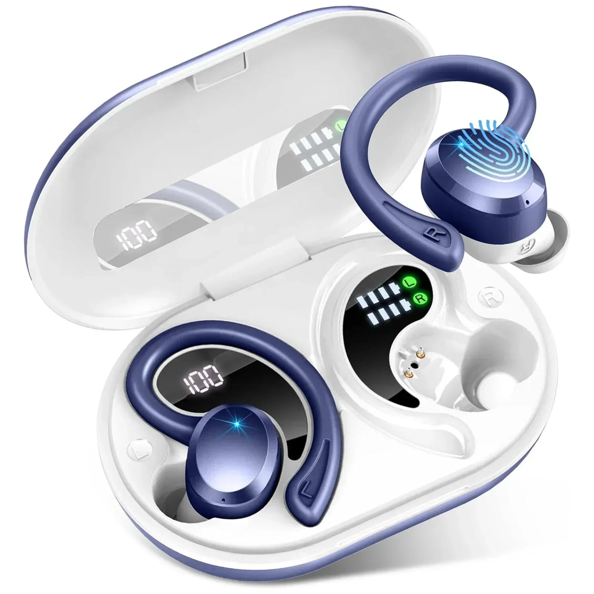 Auriculares inalámbricos unisex: batería de larga duración y ajuste seguro.