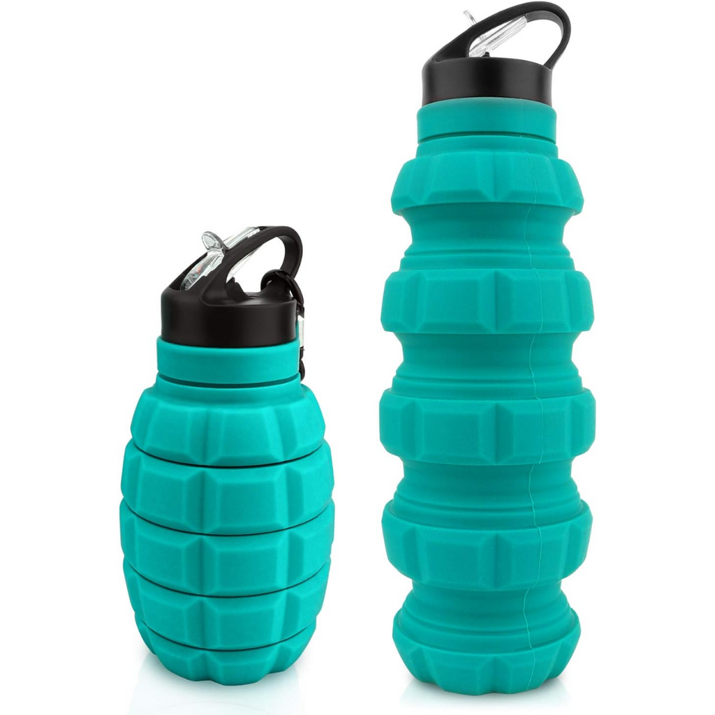 Botella de agua de viaje plegable de silicona unisex - 19.5 fl oz