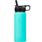Botella de agua unisex de acero inoxidable con aislamiento térmico y pajita.