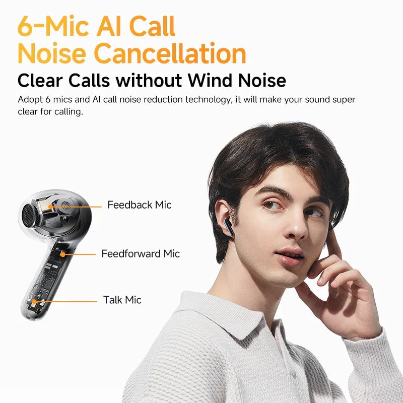 Auriculares inalámbricos unisex con cancelación activa de ruido, audio adaptativo y sonido HD.