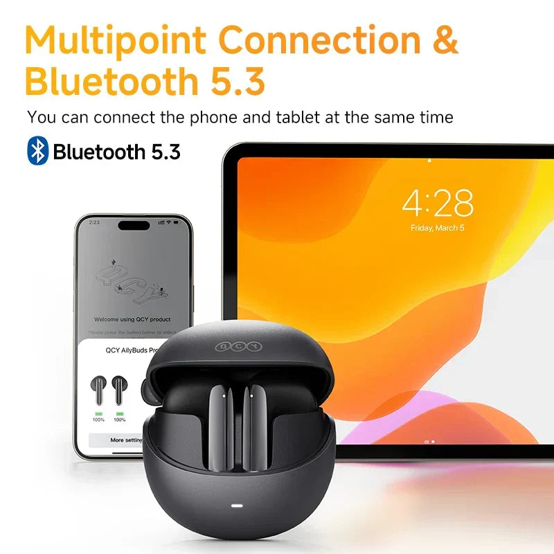 Auriculares inalámbricos unisex con cancelación activa de ruido, audio adaptativo y sonido HD.