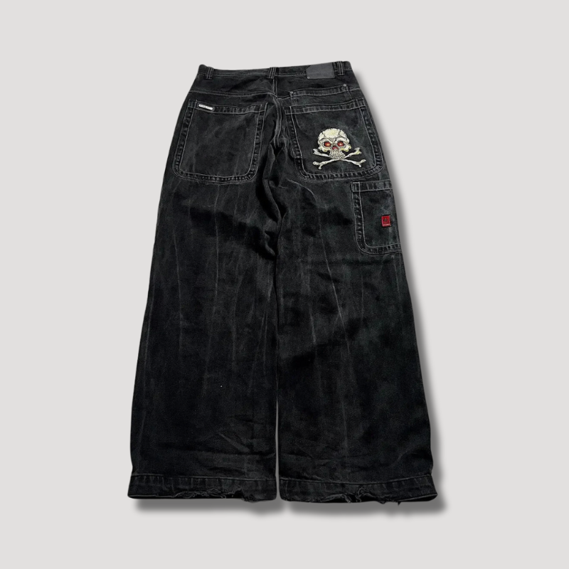 Vaqueros negros anchos de tiro alto – Raven
