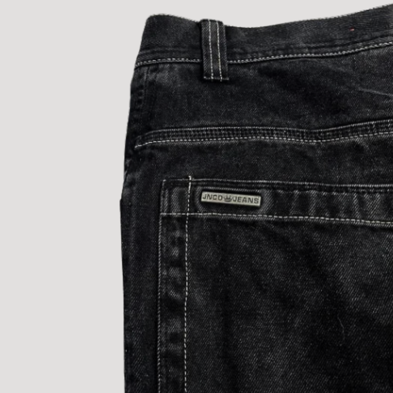 Vaqueros negros anchos de tiro alto – Raven