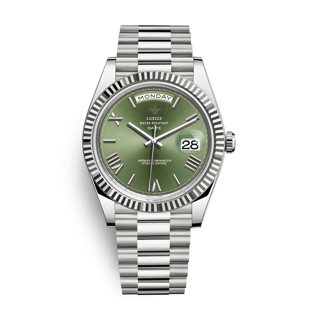 Reloj automático para hombre con indicador de día y fecha: atemporal y elegante.