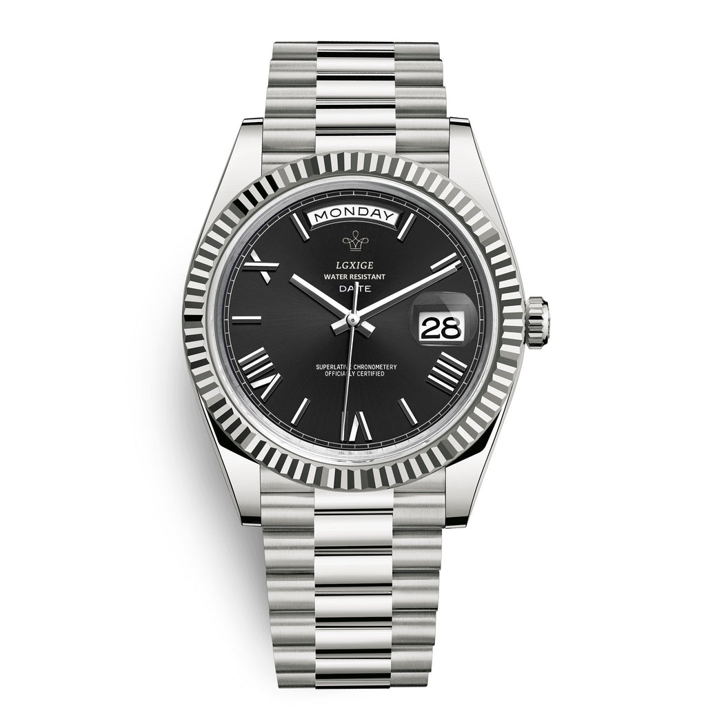 Reloj automático para hombre con indicador de día y fecha: atemporal y elegante.