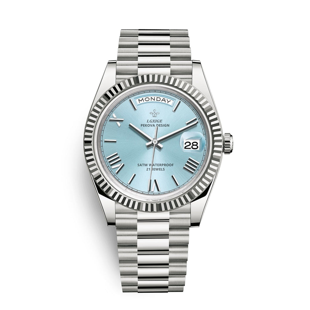Reloj automático para hombre con indicador de día y fecha: atemporal y elegante.