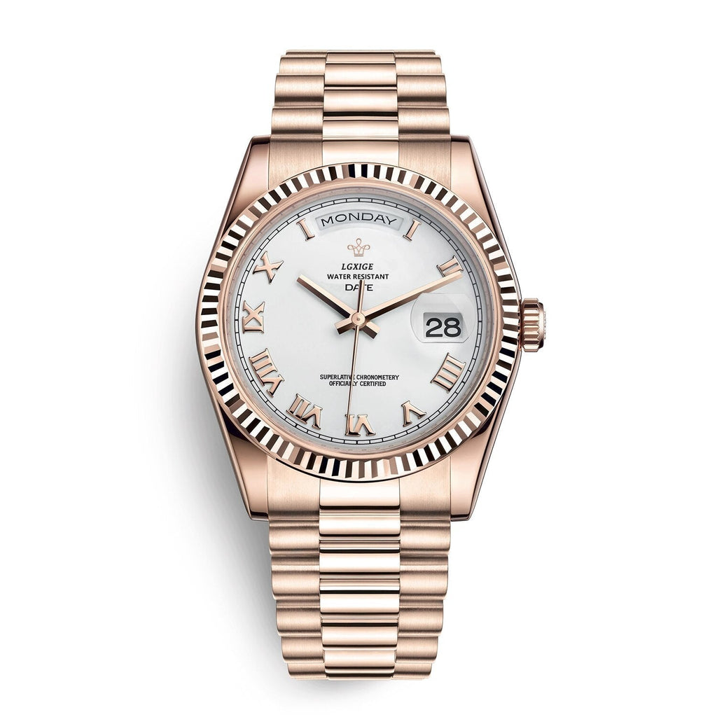Reloj automático para hombre con indicador de día y fecha: atemporal y elegante.