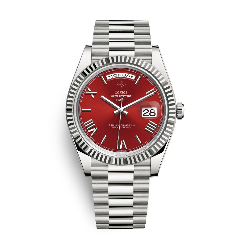 Reloj automático para hombre con indicador de día y fecha: atemporal y elegante.
