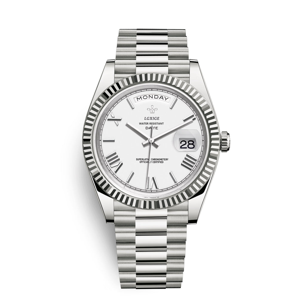 Reloj automático para hombre con indicador de día y fecha: atemporal y elegante.