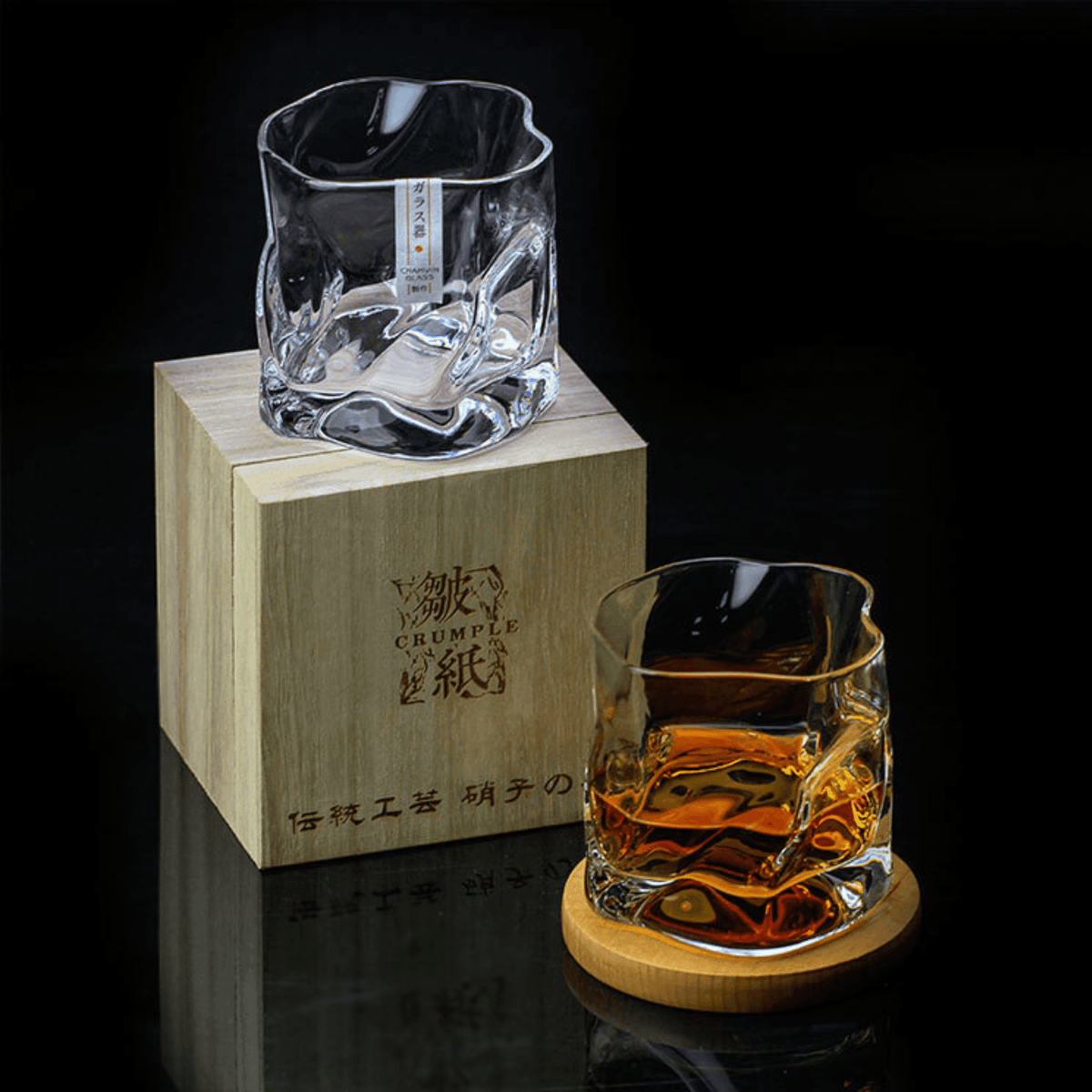 Vaso de whisky japonés Edo Kiriko Crumple Body