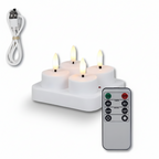 Velas LED sin llama Set Temporizador con mando a distancia Recargables por USB
