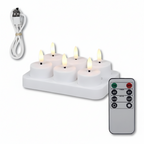 Velas LED sin llama Set Temporizador con mando a distancia Recargables por USB