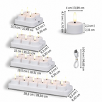 Velas LED sin llama Set Temporizador con mando a distancia Recargables por USB