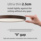 Lámpara de techo LED | Diseño ultrafino con vetas de madera, a prueba de polvo y regulable para interiores modernos