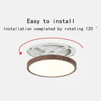 Lámpara de techo LED | Diseño ultrafino con vetas de madera, a prueba de polvo y regulable para interiores modernos