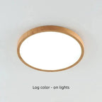 Lámpara de techo LED | Diseño ultrafino con vetas de madera, a prueba de polvo y regulable para interiores modernos