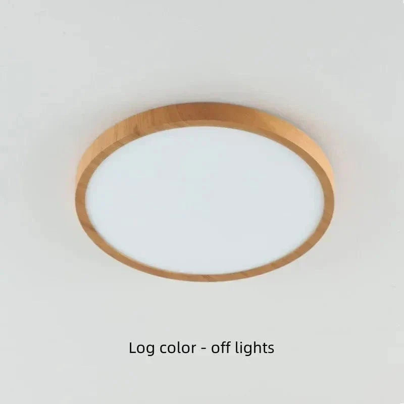 Lámpara de techo LED | Diseño ultrafino con vetas de madera, a prueba de polvo y regulable para interiores modernos