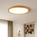 Lámpara de techo LED | Diseño ultrafino con vetas de madera, a prueba de polvo y regulable para interiores modernos