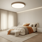 Lámpara de techo LED | Diseño ultrafino con vetas de madera, a prueba de polvo y regulable para interiores modernos