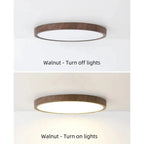 Lámpara de techo LED | Diseño ultrafino con vetas de madera, a prueba de polvo y regulable para interiores modernos