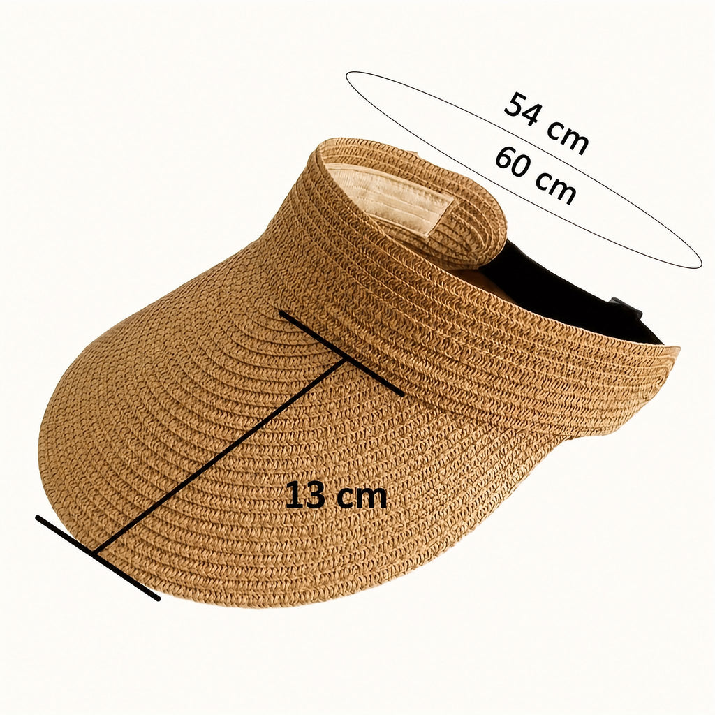 Visera plegable de ala ancha para mujer