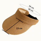 Visera plegable de ala ancha para mujer