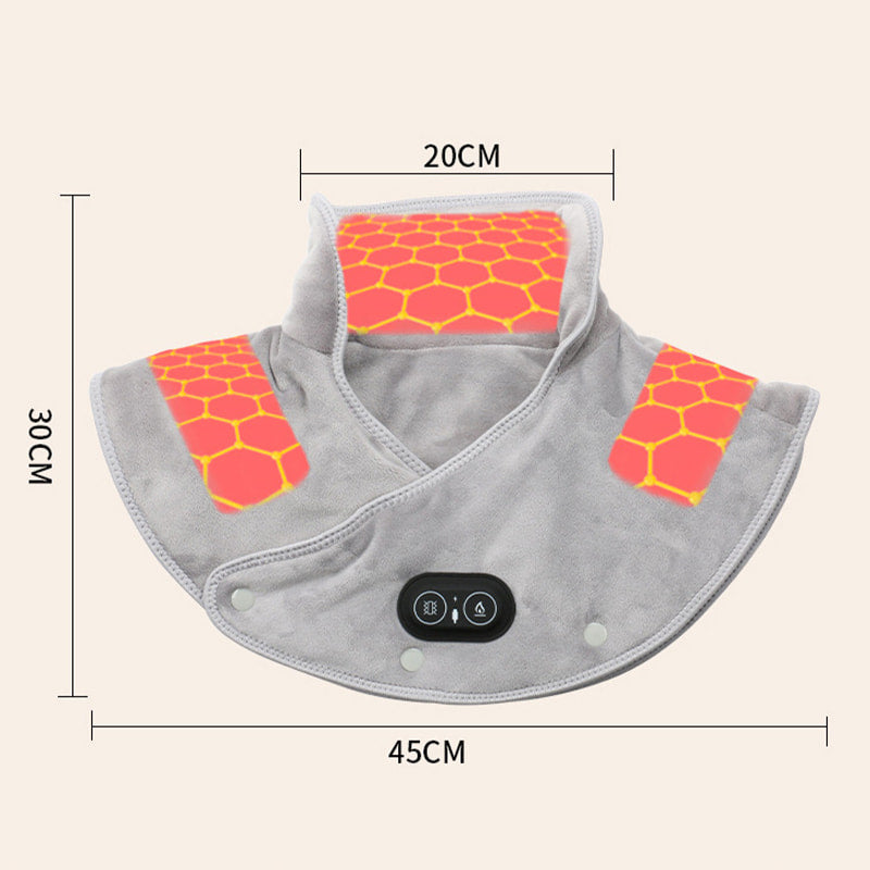 Almohadilla eléctrica calefactora para cuello y hombros con vibración