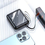 Powerbank compacto 20000mAh Cables integrados Pantalla LED Snelladen Draagbaar Mobiel Opladen Onderweg