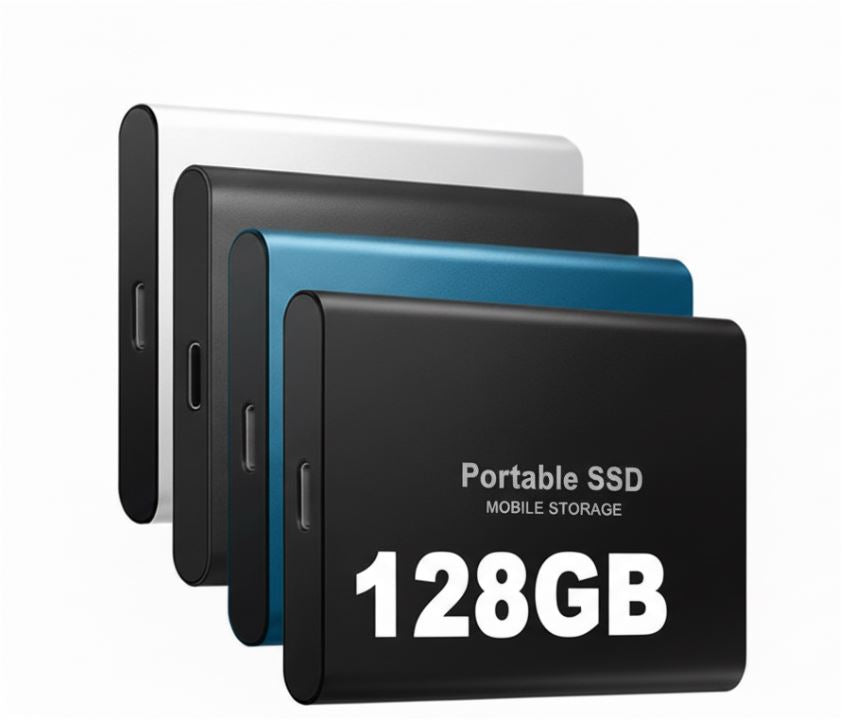 Disco duro externo SSD portátil de 128 GB, compacto, rápido y de la mejor calidad.