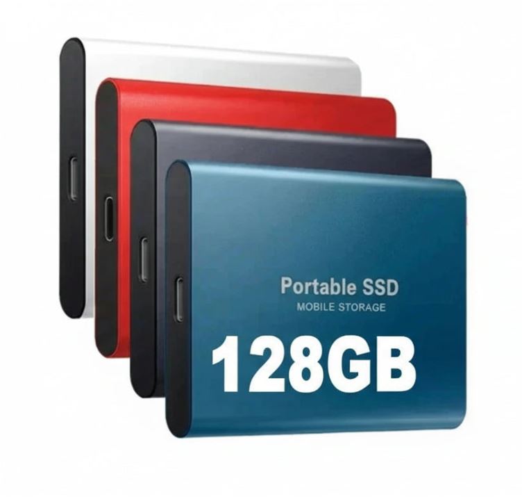 Disco duro externo SSD portátil de 128 GB, compacto, rápido y de la mejor calidad.