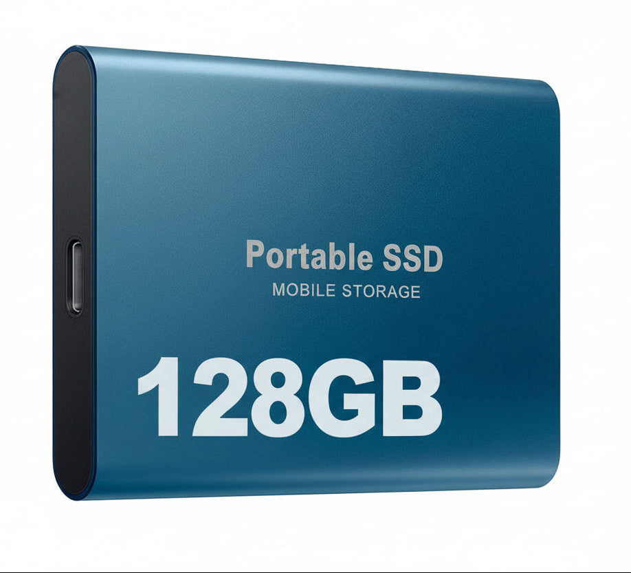 Disco duro SSD portátil de 128 GB, almacenamiento externo compacto, rápido y de la mejor calidad.