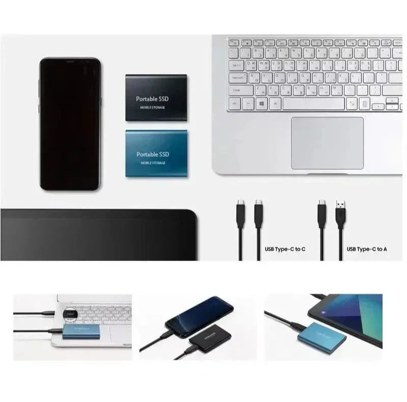 Disco duro SSD portátil de 128 GB, almacenamiento externo compacto, rápido y de la mejor calidad.