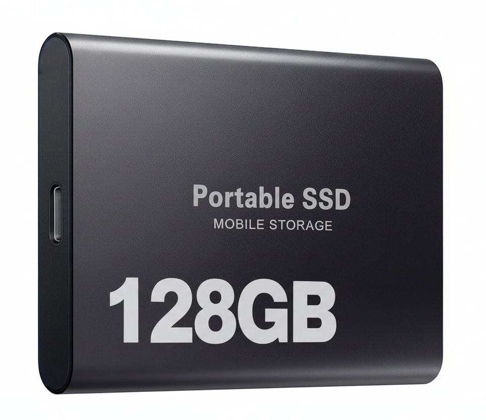 Disco duro SSD portátil de 128 GB, almacenamiento externo compacto, rápido y de la mejor calidad.