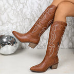 Botas vaqueras occidentales bordadas para mujer