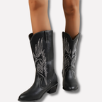 Botas vaqueras occidentales bordadas para mujer