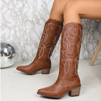 Botas vaqueras occidentales bordadas para mujer
