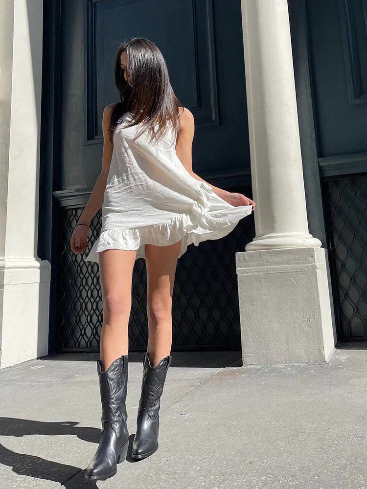 Botas vaqueras metálicas con brillo para mujer