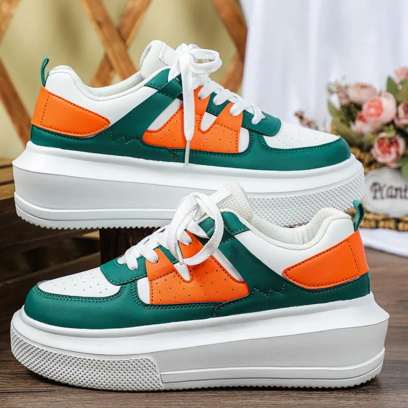 Zapatillas deportivas de plataforma para mujer con cordones y diseño perforado