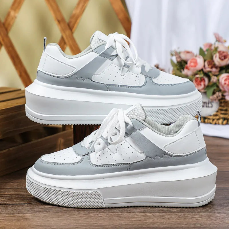 Zapatillas deportivas de plataforma para mujer con cordones y diseño perforado