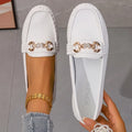 Mocasines elegantes para mujer con detalle de cadena de cristal