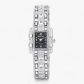 Reloj de mujer elegante con esfera rectangular y detalles de cristal