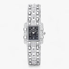 Reloj de mujer elegante con esfera rectangular y detalles de cristal