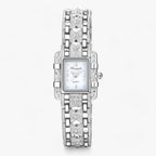 Reloj de mujer elegante con esfera rectangular y detalles de cristal