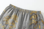Conjunto de pijama kimono para mujer - Ropa de estar por casa con estampado artístico de acuarela