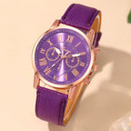 Reloj cronógrafo moderno para mujer con números romanos
