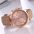 Reloj cronógrafo moderno para mujer con números romanos