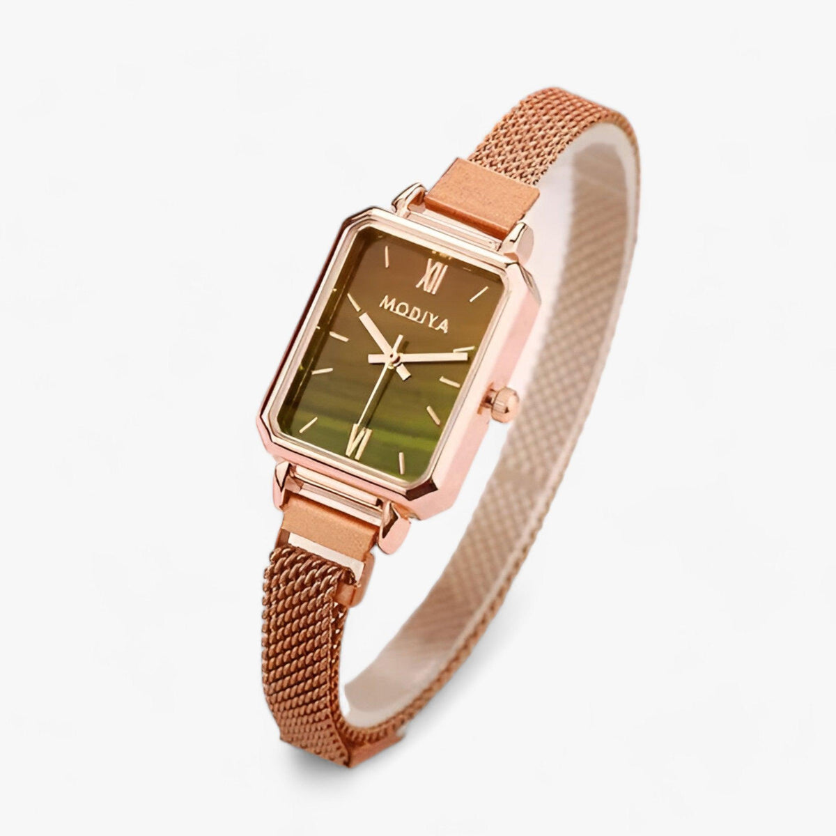 Reloj cuadrado de moda para mujer con correa magnética