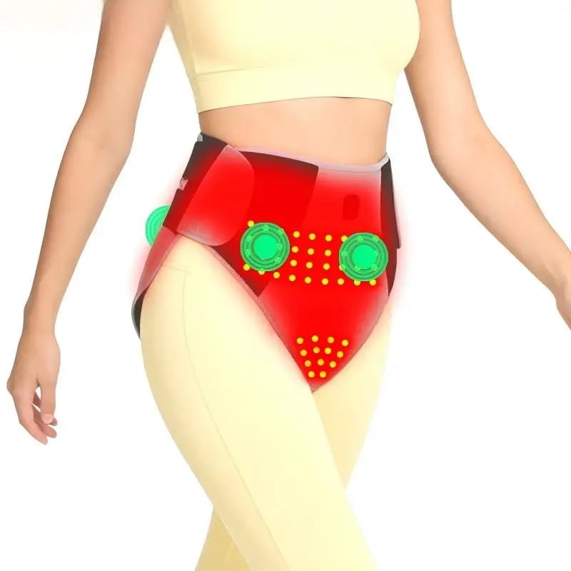 Almohadilla térmica menstrual para mujeres para aliviar los cólicos con envoltura abdominal y lumbar eléctrica portátil.